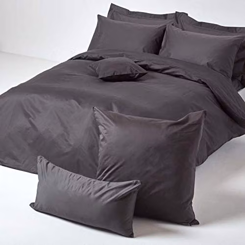 Homescapes Egyptian Cotton Mako Satin Pillowcase, Grey, W/D/H: 40 x 40 x 40 cm, 1000 Thread Count – 3