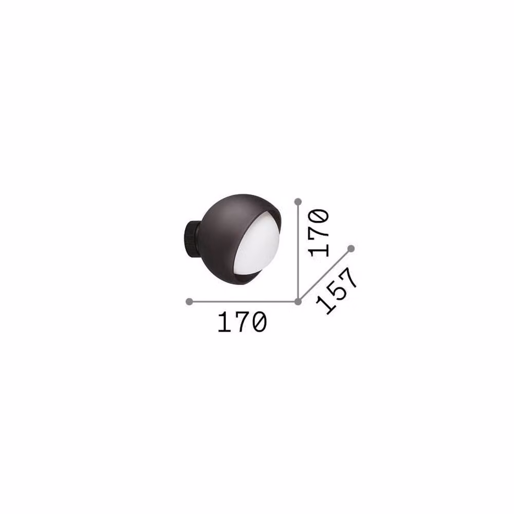 Netlighting Bloom Globe Wall Light Black with Glass Sphere and E27 Socket, Diameter: 17 cm – 2