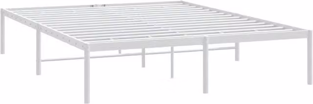 Berkfield Home Metal Bed Frame in White, W 140 cm x L 200 cm – 1