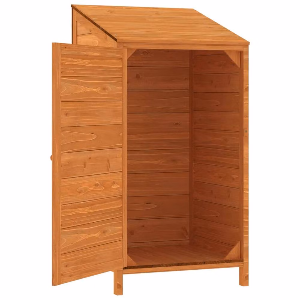 Berkfield Home Brown Solid Wood Lean-to Garden Shed Cabinet W/D/H: 55 x 52 x 112 cm – 3