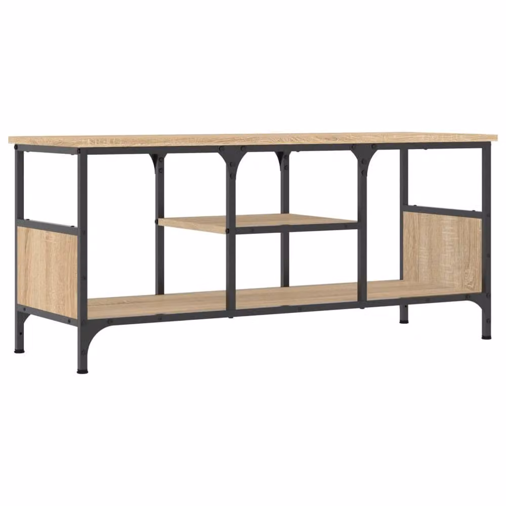 Berkfield Home Industrial TV Cabinet in Sonoma Oak and Metal, W/D/H: 100 x 35 x 45 cm – 3