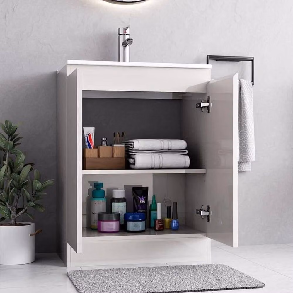 FORGEVIO Denvor White 600mm Floor Standing Bathroom Vanity Unit – 2