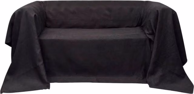 Berkfield Home Microfibre Couch Slipcover in Anthracite Black, W: 270 cm x D: 350 cm – 1