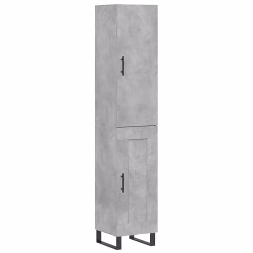 vidaXL Industrial Highboard in Grey with Hinged Doors and Internal Shelves, W/D/H: 34.5 x 34 x 180 cm