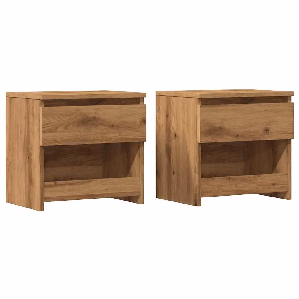 Berkfield Home Artisan Oak Bedside Cabinets, Set of 2, Brown, W/D/H: 40 x 30 x 39 cm – 2