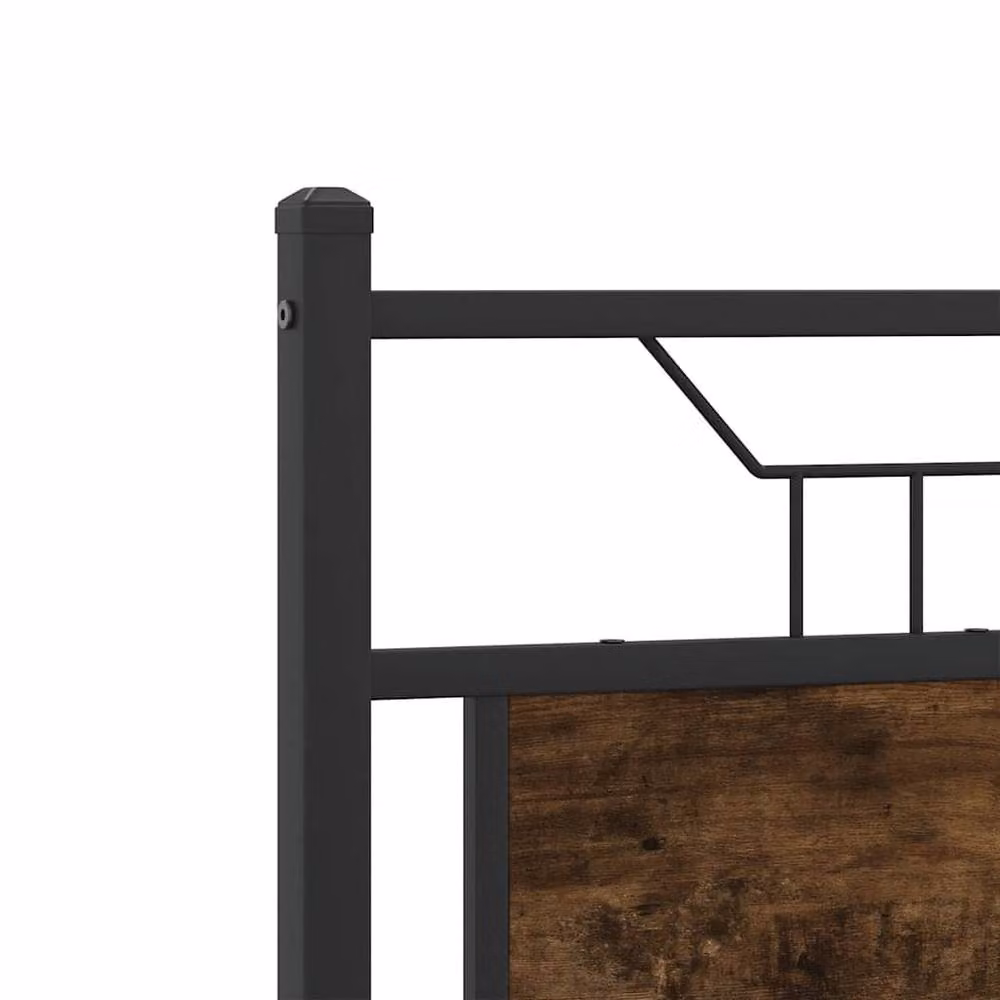Berkfield Home Smoked Oak Small Double Bed Frame in Brown, W/D/H: 120 x 190 cm – 5