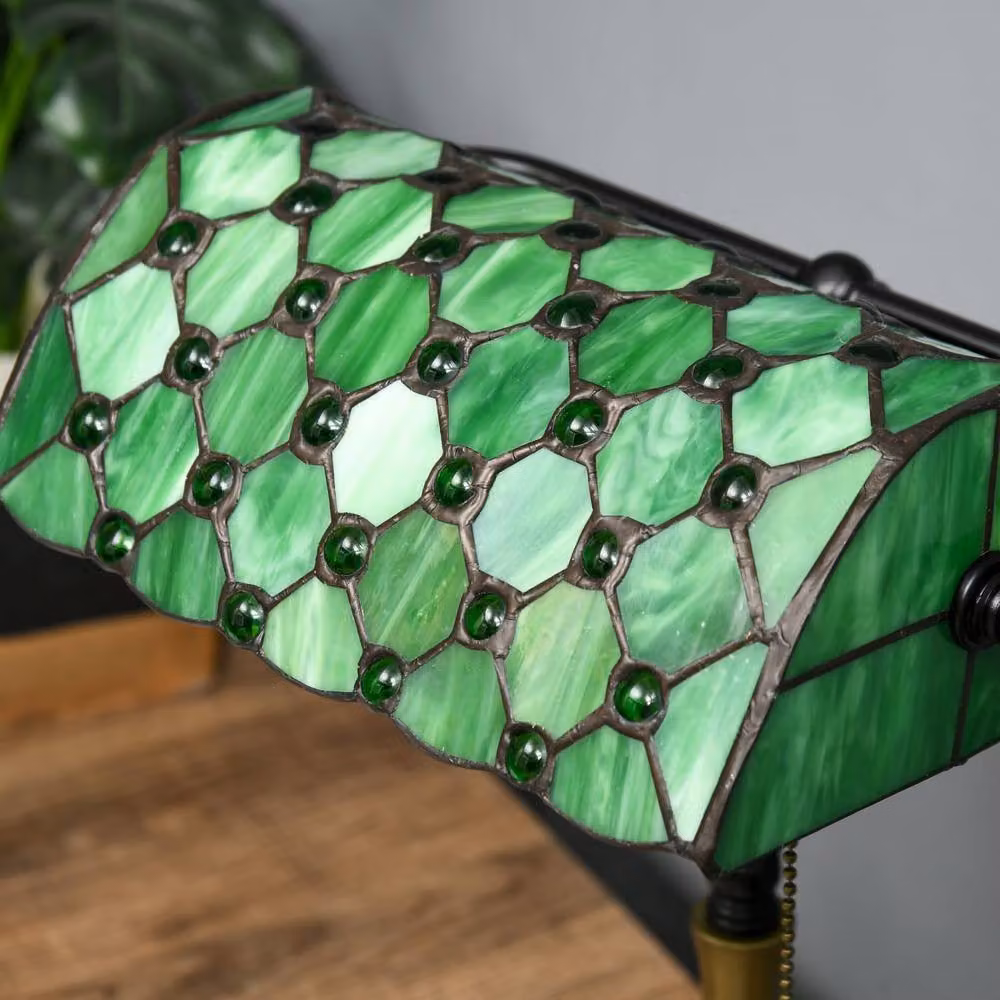 Wyld Haus Nofilu Green Vintage Style Stained Glass Table Lamp – 8