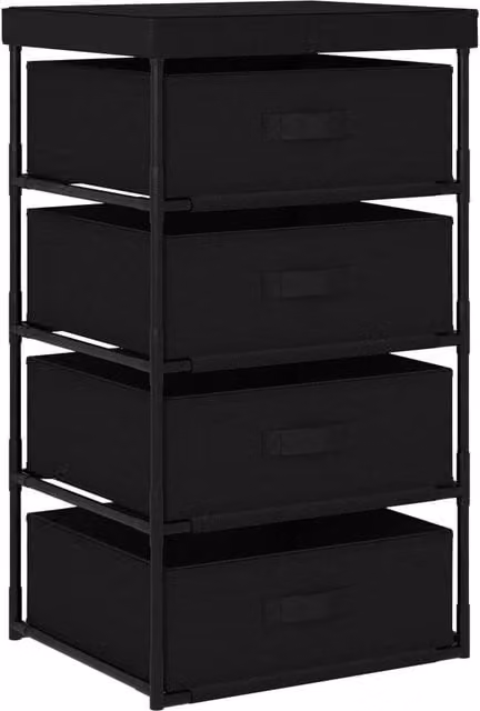 Berkfield Home Freestanding Metal Storage Rack in Matt Black – 1