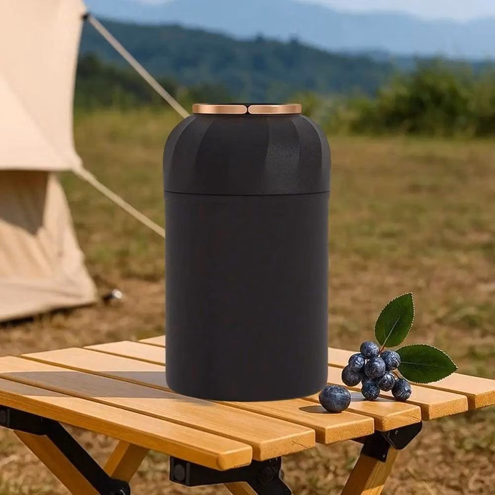 NESTLUNE Stainless Steel Hot Food and Soup Thermos Flask, Black, 500 ml – 3