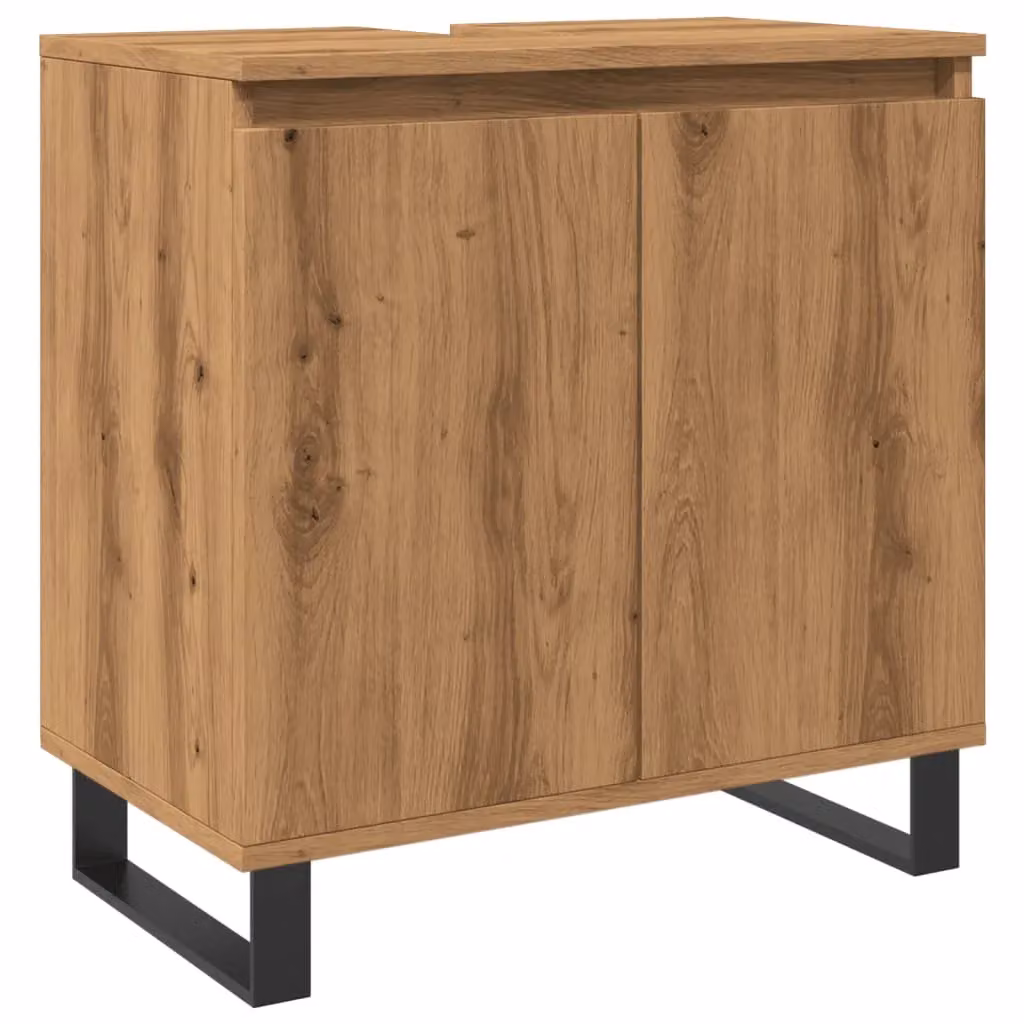 Berkfield Home Artisan Oak Bathroom Cabinet in Brown, W: 58 cm, D: 33 cm, H: 60 cm – 2