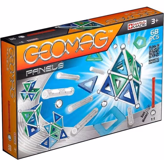 Geomag 68 Piece White Metal Rods and Balls Connecting Set