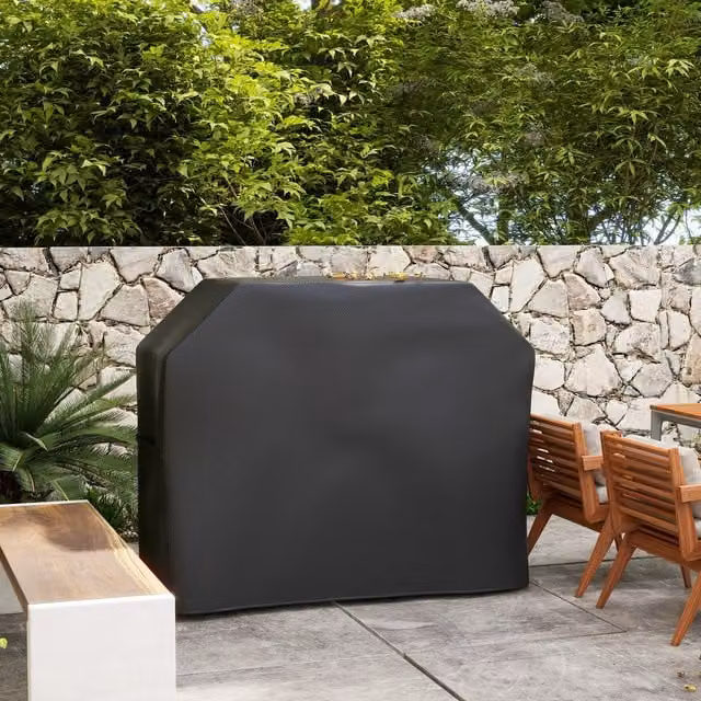 Outsunny Waterproof Polyester Gas Grill BBQ Cover, Black, W/D/H: 147 x 61 x 120 cm