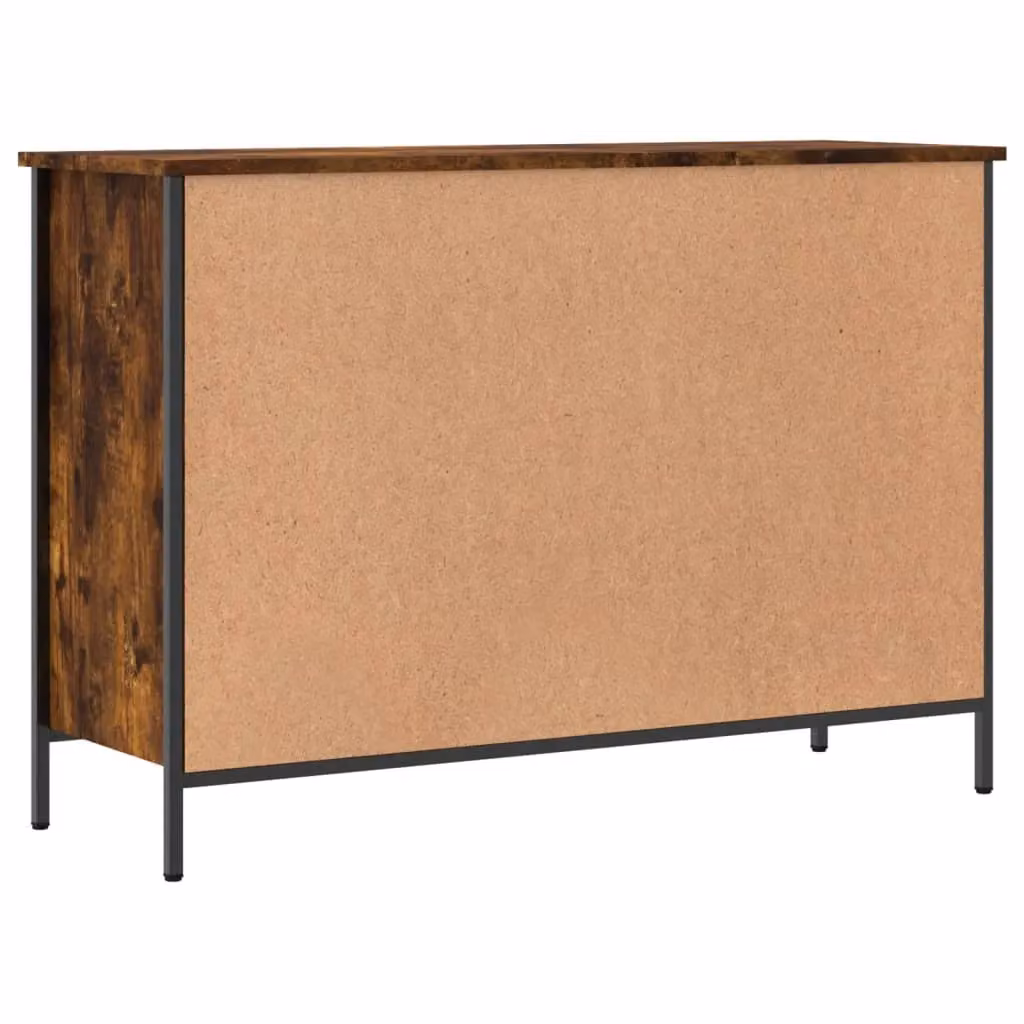 Berkfield Home Industrial Shoe Cabinet in Smoked Oak Brown, W/D/H: 100 x 35 x 70 cm – 4