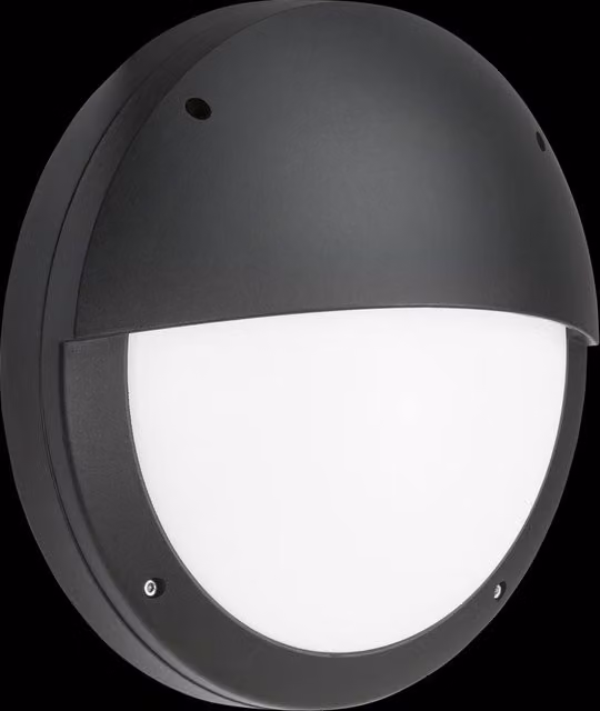 Netlighting Eyelid LED Bulkhead with CCT, Emergency Function and Microwave Motion Sensor, Black, IP65, 18W