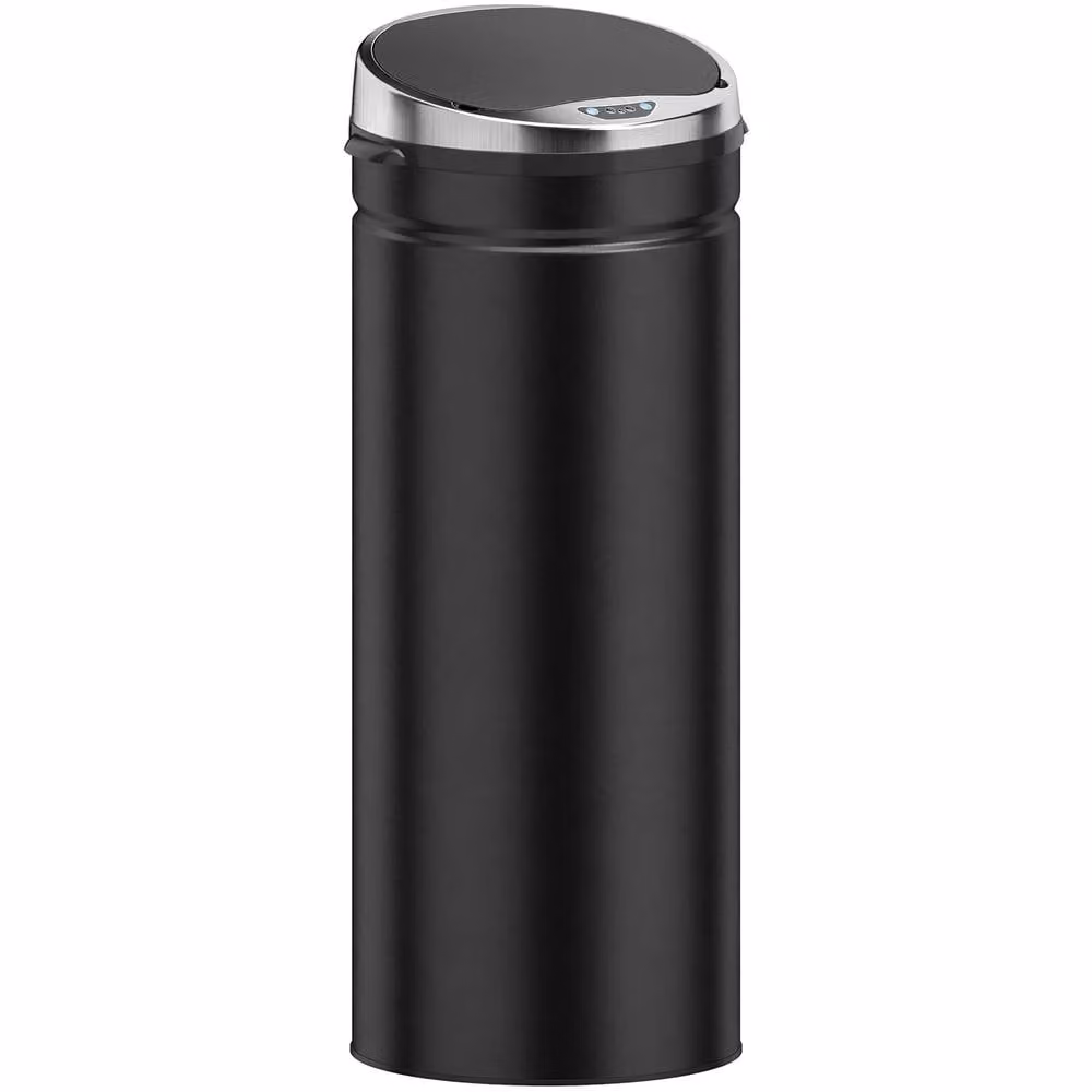 STILVORA 50L Sensor Bin with Soft-Close Lid and Fingerprint-Proof Stainless Steel Finish in Black – 3