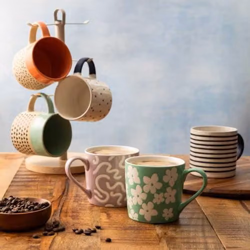 Mikasa Blue and Green Floral Stoneware Mug, 360ml – 3