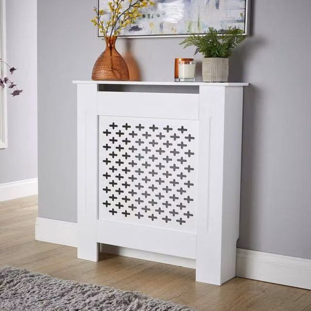 Home Source Crofton Small Radiator Cover Unit in White MDF