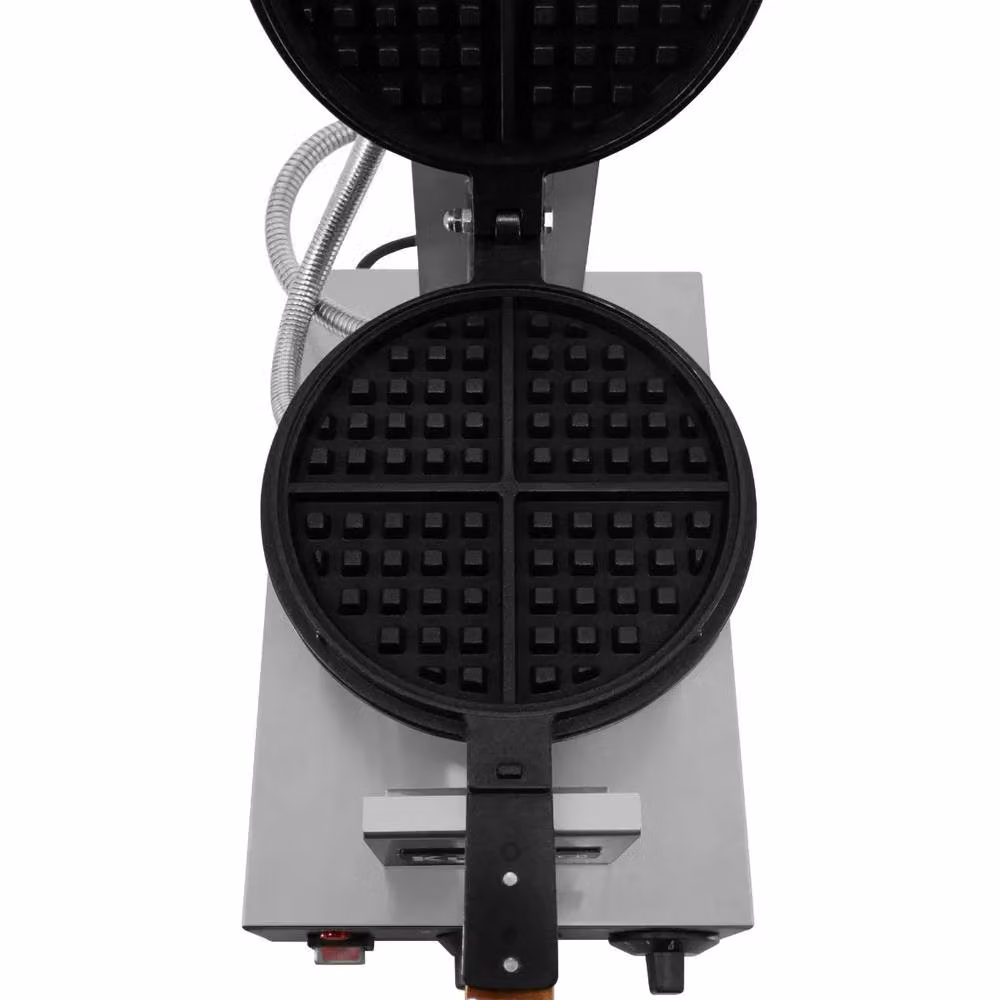 KuKoo Single Round Waffle Maker in Silver with Timer and Stainless Steel Finish – 5