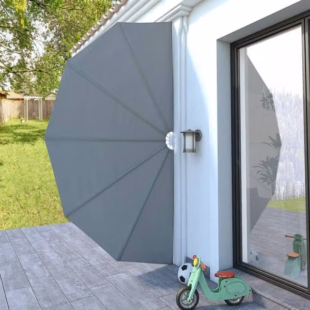 Berkfield Home Collapsible Terrace Side Awning in Grey, 200 cm – 1