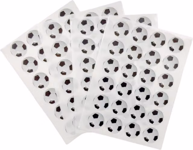 Janrax Pack of 96 White Football 16mm Self-Adhesive Paper Labels for School and Multipurpose Use