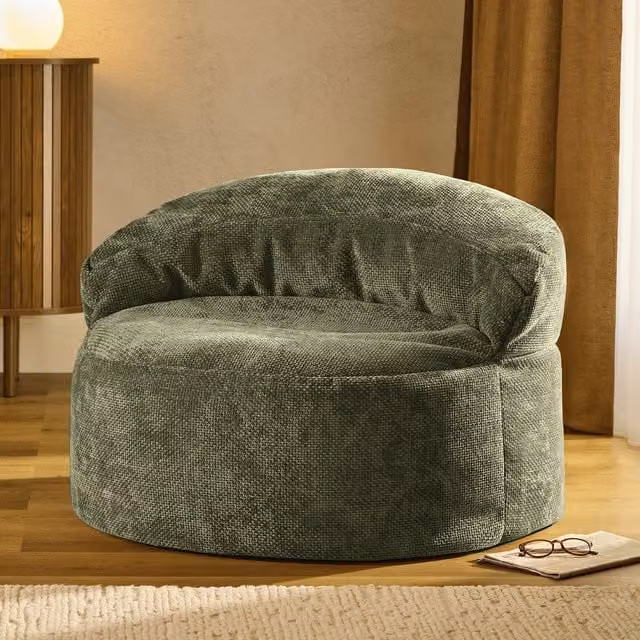 ICON Orb Accent Chair in Green Fabric