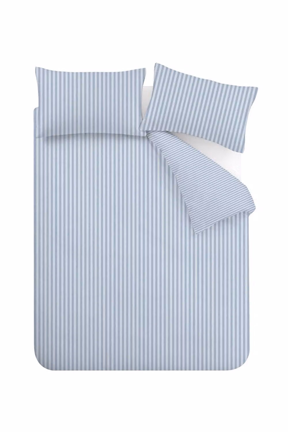 Catherine Lansfield Epping Textured Stripe Reversible Duvet Cover Set, Blue, W: 180 cm x D: 200 cm – 2