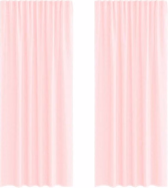 Berkfield Home Pink Voile Fabric Panel Curtains with Rod Pockets, 2 Pack