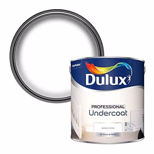 Dulux Professional Solvent Based White Undercoat Paint for Wood and Metal, 2.5 l – 1