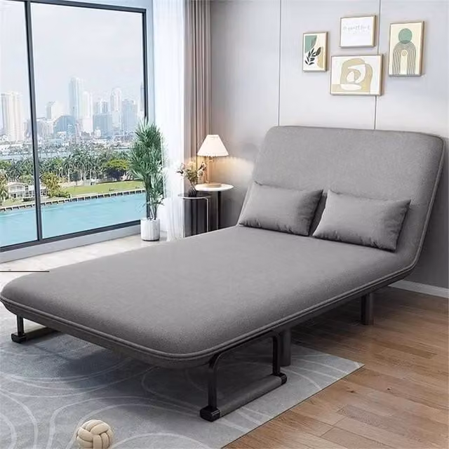 SPETLEK Folding Double Fabric Sofa Bed in Grey