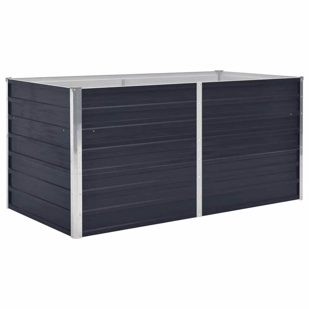 Berkfield Home Raised Garden Bed in Anthracite Galvanised Steel, W/D/H: 160 x 80 x 45 cm – 2