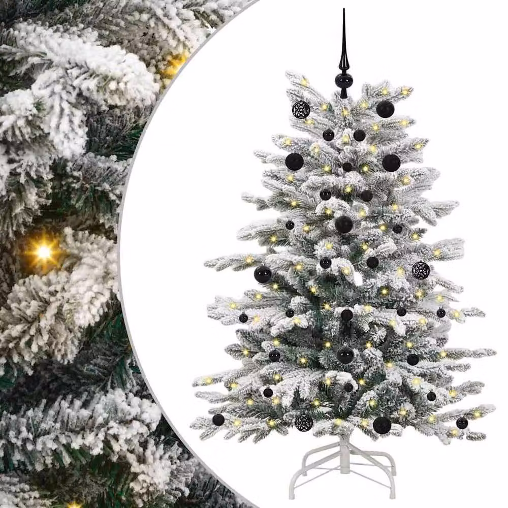 Berkfield Home Elegant Artificial Hinged Christmas Tree, White, Height: 150 cm – 3