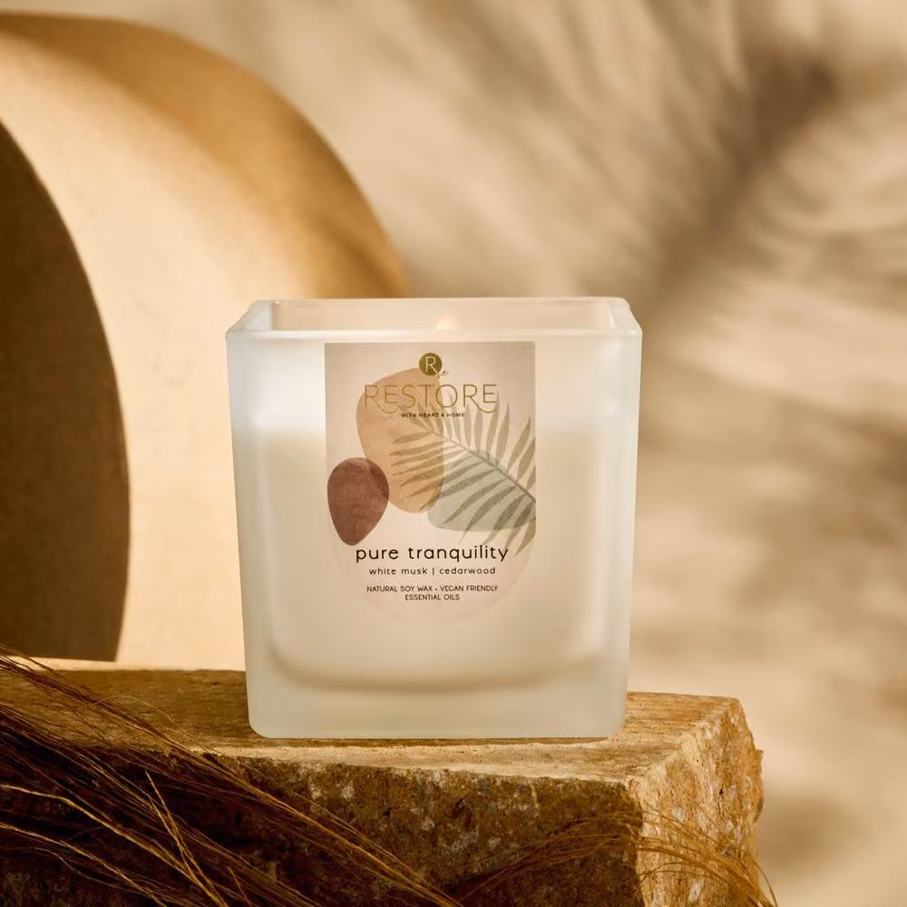 Heart & Home Restore Large Luxury Soy Blend Candle in Pure Tranquility, White – 2
