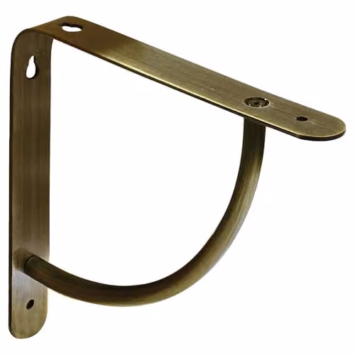 RBUK Set of 4 Brushed Brass Cove Metal Shelf Brackets, W/D/H: 18 x 18 x 18 cm – 1