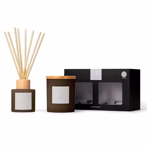 Aroma Naturals Frosted Decadence Scented Gift Set in Praline & Birch, Brown