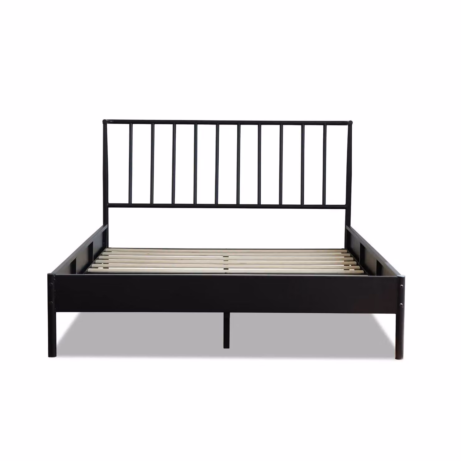 Home Source Modern Black Metal Frame Bed with Headboard, W/D/H: 180 x 200 cm – 2