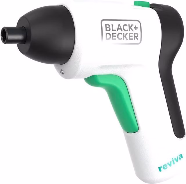 Black and Decker Reviva 3.6V Cordless Rechargeable Screwdriver in Black and White