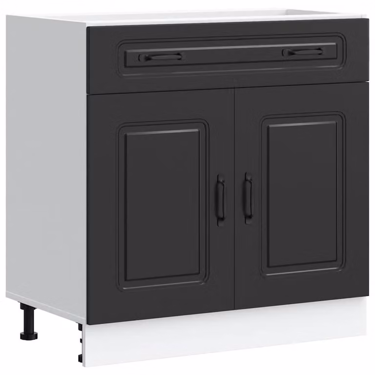 Berkfield Home Kalmar Black Matt Engineered Wood Kitchen Base Cabinet