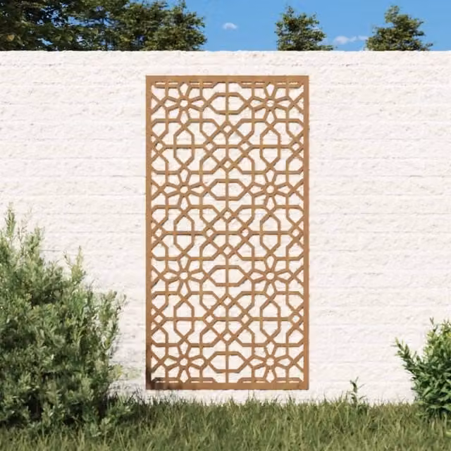 Berkfield Home Garden Moorish Geometric Wall Decoration, Brown Corten Steel, W: 105 cm, H: 55 cm