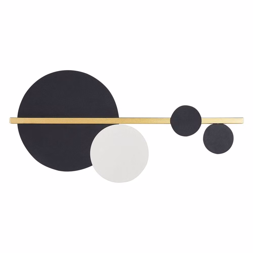 Wyld and Coco Modern LED Wall Lamp in Black and Gold/Brass Metal Ring Design – 2