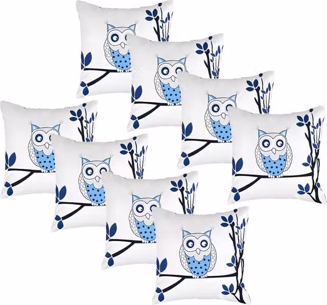 Gardenista Floral Printed Outdoor Scatter Cushion in Purple, Beige and White with Owl Design