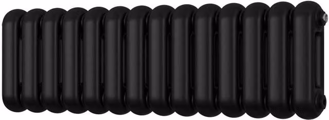 UK Radiators Sherwood Black Round Top Column Radiator, W: 993 mm, H: 300 mm