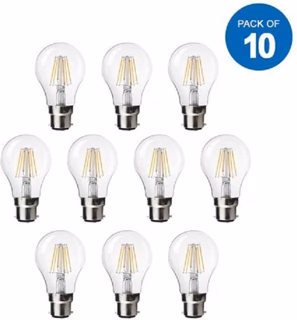 EnerJ Smart 6W GLS A60 LED Filament Lamp, B22, Warm White, Transparent Glass