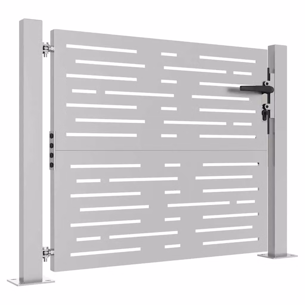 Berkfield Brown Corten Steel Square Design Garden Gate, W: 105 cm, H: 80 cm – 3