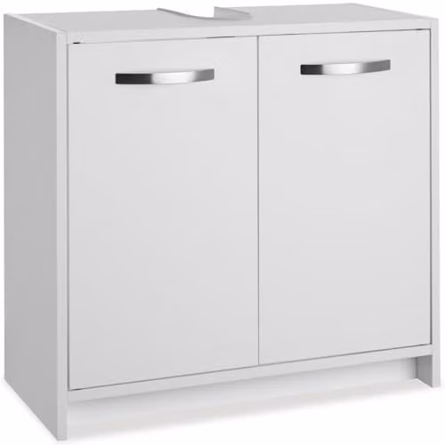 tectake Modern White Bathroom Cabinet Doors with Hinged Doors and Internal Shelves