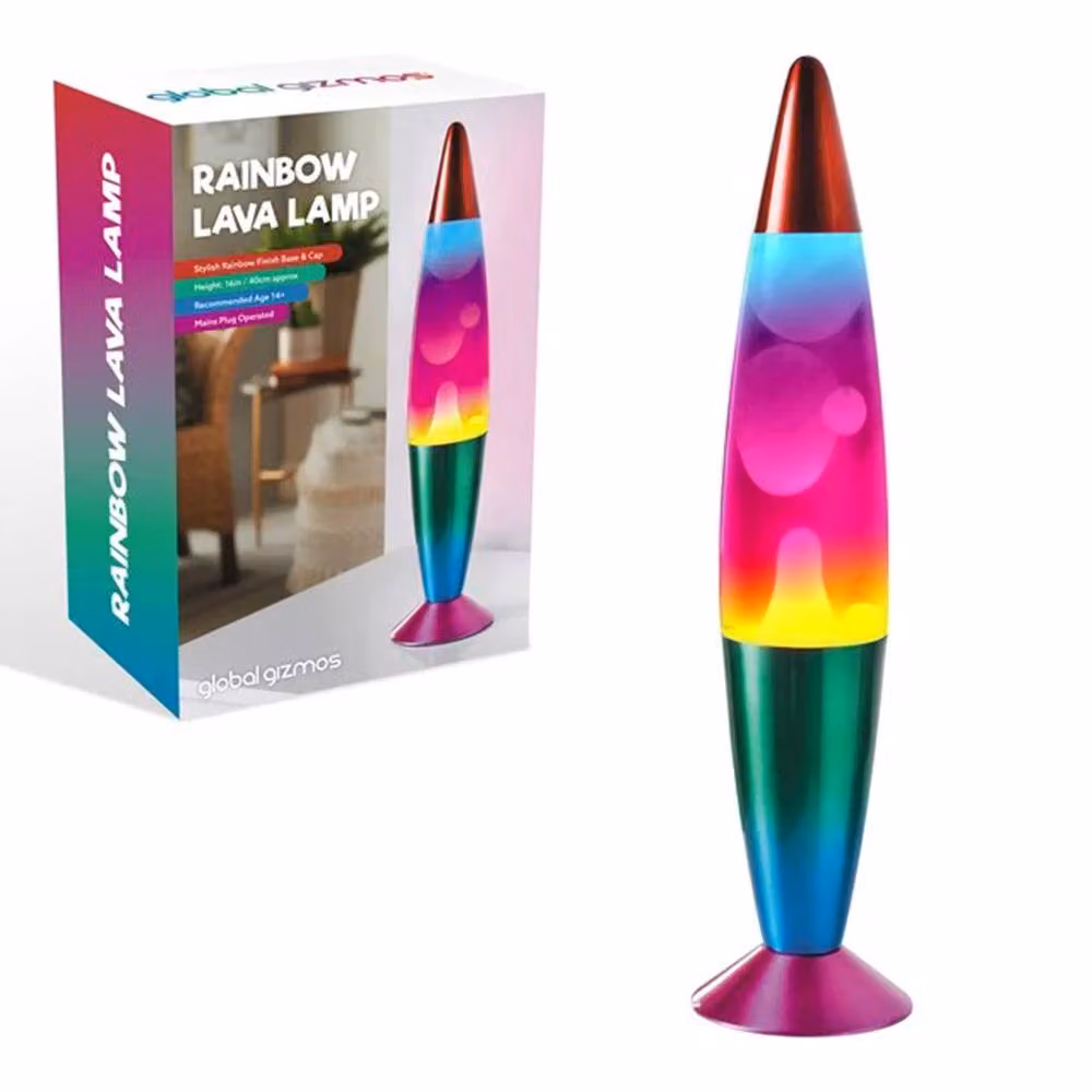 Dragodirect Rainbow Lava Lamp Multicolour Motion Mood Light for Bedroom or Desk, Height: 40.64 cm – 2