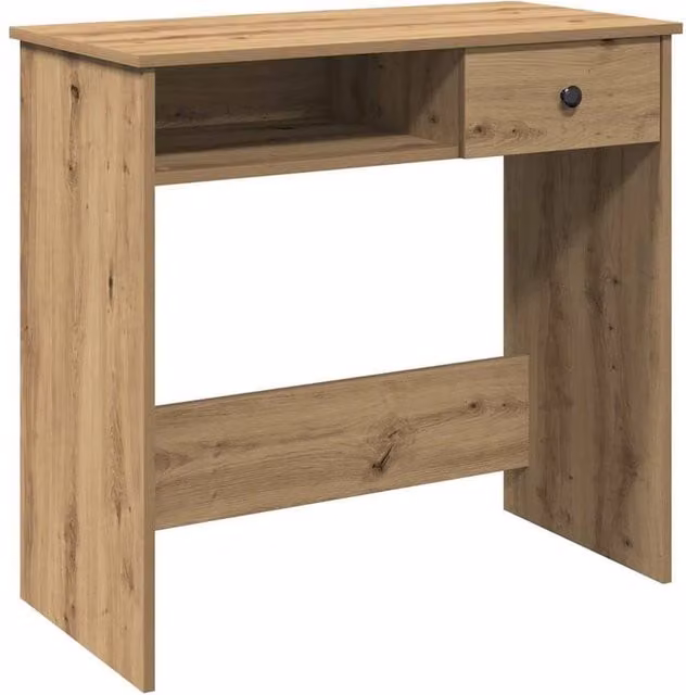 Berkfield Home Artisan Oak Writing Desk in Brown, W/D/H: 80 x 40 x 75 cm – 1