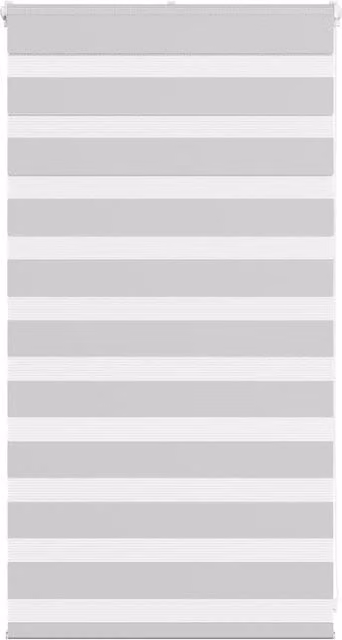 Berkfield Home Zebra Blind in Light Grey, W 90 cm x H 100 cm, Polyester Fabric