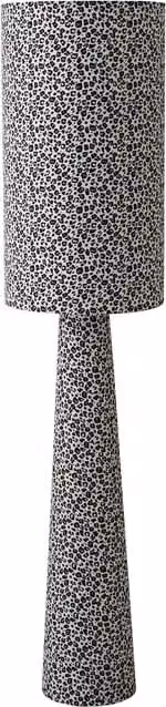 ValueLights Bertie Leopard Print Fabric Midi Floor Lamp with LED Bulb, Brown