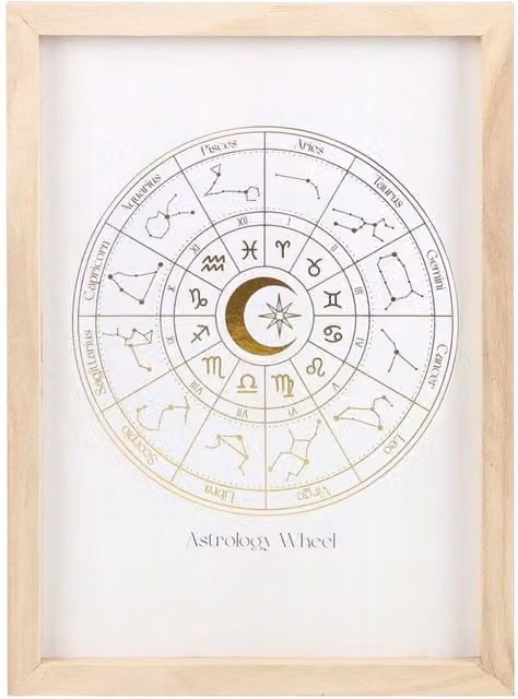 Something Different Astrology Wheel Framed Print in White