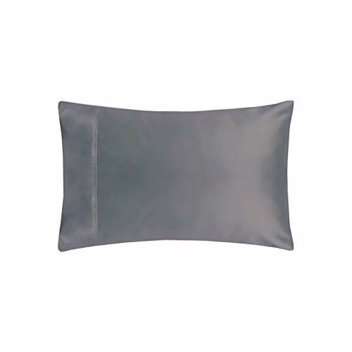 Belledorm 200 Thread Count Egyptian Cotton Percale Housewife Pillowcase Pair in Grey, W/D/H: 51 x 76 cm – 1